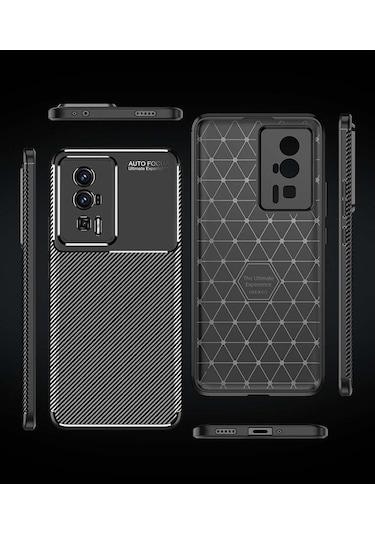Xiaomi Poco F5 Pro Kilif Lens Karbon Tasarim Negro Silikon Kapak