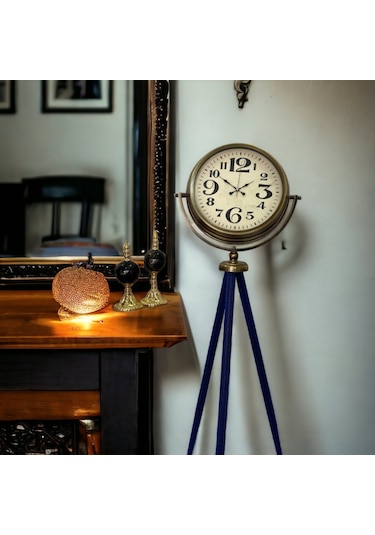 Eskitme Metal Ofis Salon Otel Ayaklı Seyyar Saat B11 Eskitme