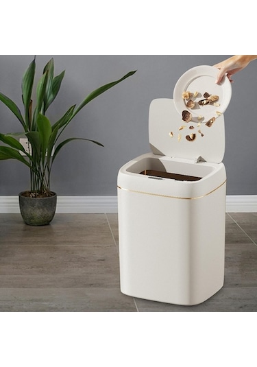 Pazly Suntek Sensör Ofis Mutfak Için Çöp Beyaz Banyo 13-litre 13l Ld Beyaz