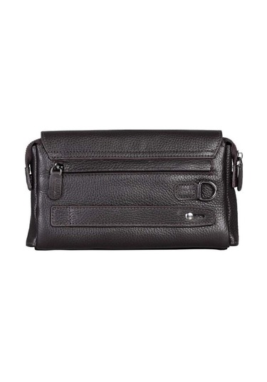 Guard Kahverengi Patlı Hakiki Deri El Çantası