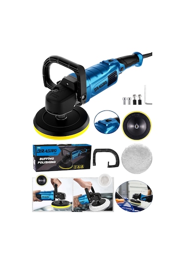Dragro Alman DRG-POL18 Profesyonel 1800 W 6 Kademeli Kutulu Pasta Cila ve Zımpara Makinesi