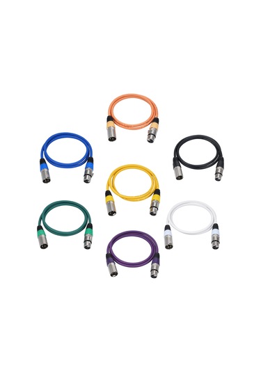 Youtek 7'li Dmx512/xlr Mikrofon Kablosu Seti - Renkli, Güvenli Bağlantı, Ses Ekipmanları İçin
