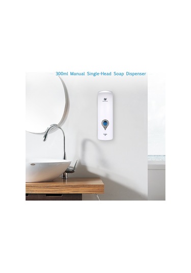 Yifomall Duvarlı 300ml Sabit Miktar El Sabunu Dağıtıcı - Ev Otel Banyo Kullanıma Uygun, Delme Yok Kurulum, Beyaz 0.8ml/adım Diğer