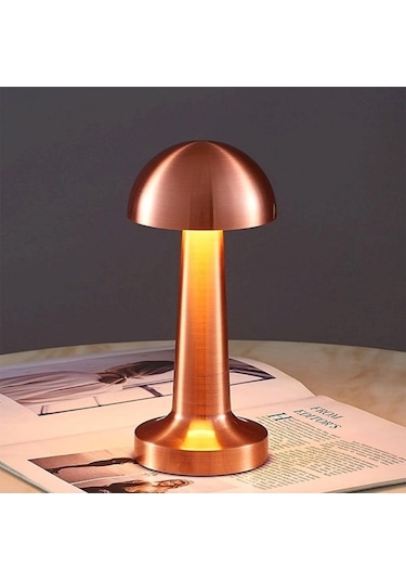 Mantar Model Retro Masa Lambası - Dimmerli, Şarjlı, Dekoratif Ve Dokunmatik Çok Renkli
