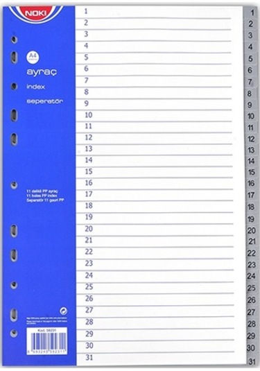 Noki Ayraç 1-31 Rakamlı - 3 Adet