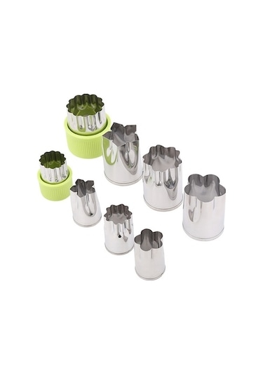 Cbtx 8'li Paslanmaz Çelik Meyve Sebze Kesme Kalıpları Kelebek Yama Kabartmalı Gri