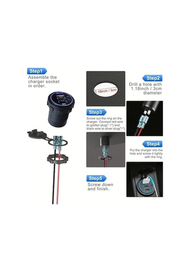 Trendooze Gaojunshop01 Yeşil 3 Portlu Hızlı Araç Şarj Cih. 30w Pd3.0 Qc3.0 Düğmeli Anahtar