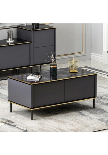 Orta Sehpa Kozan Antrasit Gold