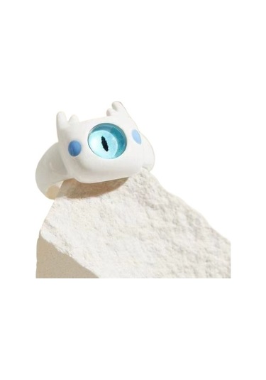 Soulader Sevimli Canavar Figürlü Çizgi Film Tarzı Niş Tasarım Yüzük Kadınlar İçin İlginç Karakter Yüzük Modelleri İşaret Parmağı Yüzüğü Beyaz