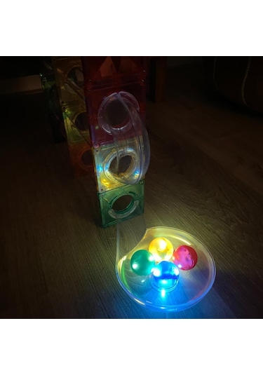 Cleverclixx Ball Run Dazzling Lights Pack Manyetik Bloklar, Intense 100 Parça