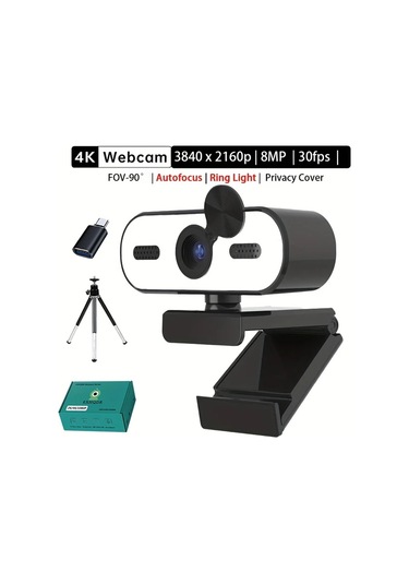 Dashanshop Exhqdr Q9-4k Usb Webcam 8mp 90 Geniş Açı Otomatik Odaklama Type-c