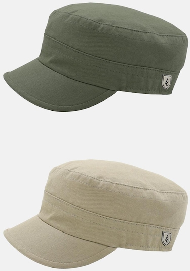 Erkek Fidel Castro Şapka 2'li Kep Rozet Detaylı Kasket - Haki - Bej Bej - Haki