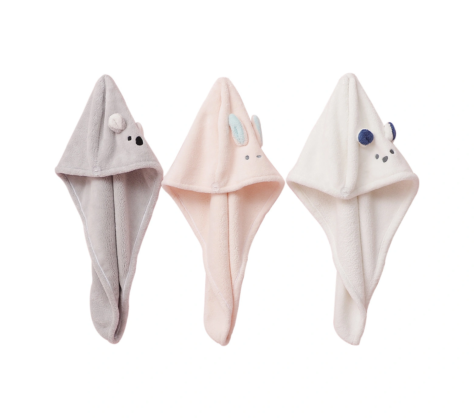 Monyee Kareli Kuru Saç Şapka, Yumuşak Mercan Kadife, Kalın Üçgen Desen, Hızlı Emici, Japon-kore Karikatür Tavşan Kulaklı, Banyo Esyası Diğer