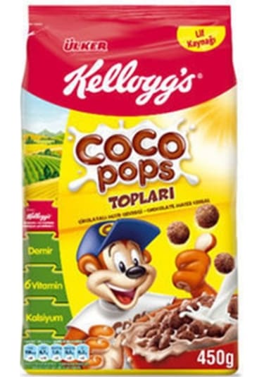 Ülker Kellogg's Coco Pops Topları Çikolatalı Mısır Gevreği 450 G