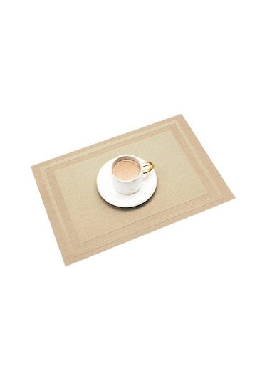 1/4/6/10 Adet Modern Zarif Pvc Placemat Yemek Masası Mat Cafe Kaymaz Sıcak Placemats Kase Ped Bardak Mat Masa Bardak Bej