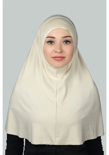 Hazır Türban Pratik Eşarp Tesettür Hijab - Namaz Örtüsü Xl Krem
