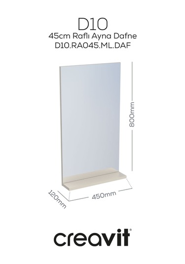 D10 45 Cm Melamin Raflı Ayna Dafne Beyaz