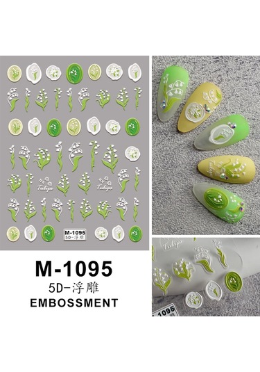 Nail Art Etiketler Çıkartmaları 5d Kabartmalı Kendinden Yapışkanlı Karikatür Çiçek Kelebek Yıldız Tırnak Çıkartmaları Elmas D Renk