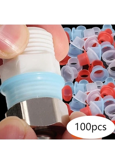 Maiyame Sızdırmazlık İçin 4 Parça Evrensel Musluk Contası - 100 Adet Şeffaf, Mavi, Kırmızı Silikon Conta Seti