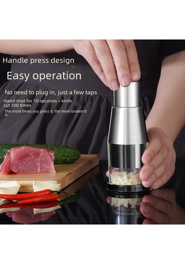 Kosona El İşlemli Paslanmaz Çelik Sarımsak Kesici, Zeytinyağlı Ve Sarımsak Macunu Hazırlayıcı, Mutfak Aleti, Hızlı Ve Kolay Kullanım, Stokta Var Beyaz, Çelik Kaplama Diğer