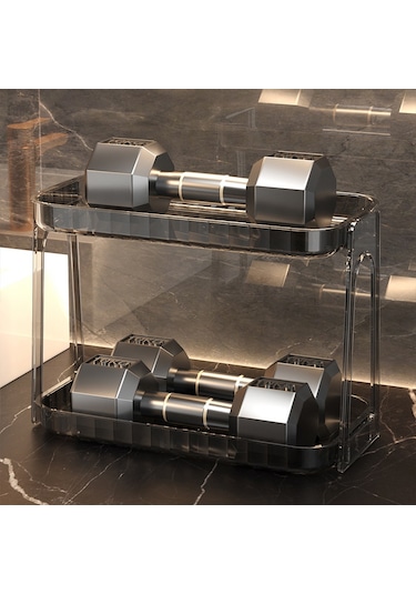 Reedark Banyo Makyaj & Bakım Ürünleri Depolama Rafı, Çift Katlı, Pet Malzeme, 33x16x23 Cm, Gri, Kolay Temizlenir, Stoklama Çözümü, Toptan Satış Diğer