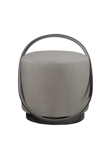 Loop Serisi Puf, Metal Halkalı Puf, Makyaj Oturağı ,puf Bench Montajsız Oturak Siyah Metal Ayaklı Antrasit