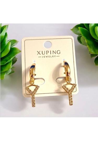 Kadın Zirkon Taşlı Rodyum Kaplama Y Harf Küpe 888025