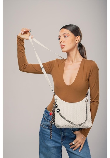 Ççs Kadın 17802 Omuz Çantası Beyaz