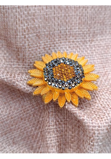 Villovatik Büyük Ayçiçeği Broş 189765734 Turuncu