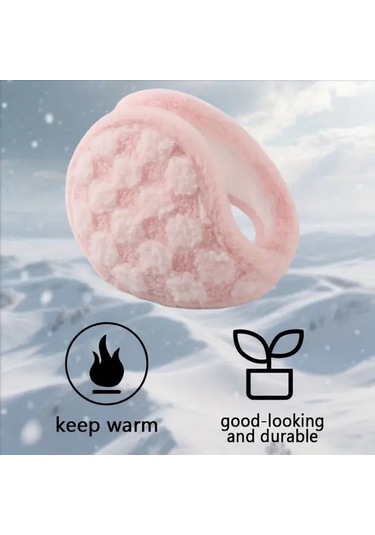 Elmpaly Şeftali Pembesi Ultra Sıcak Kulaklık - Rüzgeçirmez, Ayarlanabilir, Katlanır