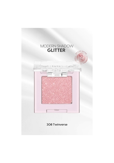 Kalıcı, Topaklanma Yapmayan, Simli Tekli Far Mıssha Modern Shadow Glitter 308 Twinverse