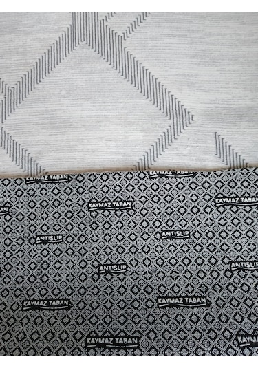 Antrasit Geometrik Desen Yıkanabilir Kaymaz Dört Mevsimlik Salon Banyo Balkon Genç Odası Kesme Halı Gri 2