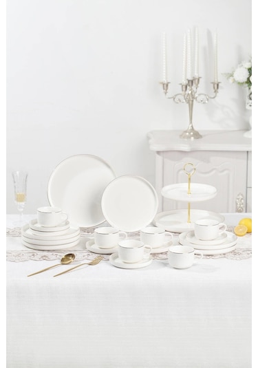 Acar Sierra 6 Kişilik 20 Parça Brunch Seti - Gold