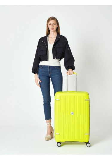 Pierre Cardin Büyük Boy %100 Polipropilen Valiz Yeşil 04pc7070