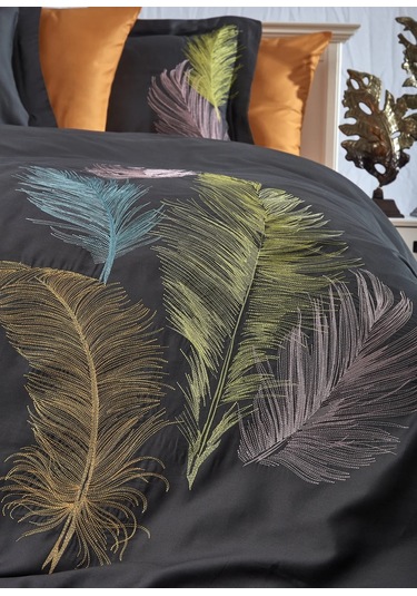 Dantela İznakışlı Pamuksaten Çiftkişilik Nev. Tkm.-antrasit Oranj Antrasit