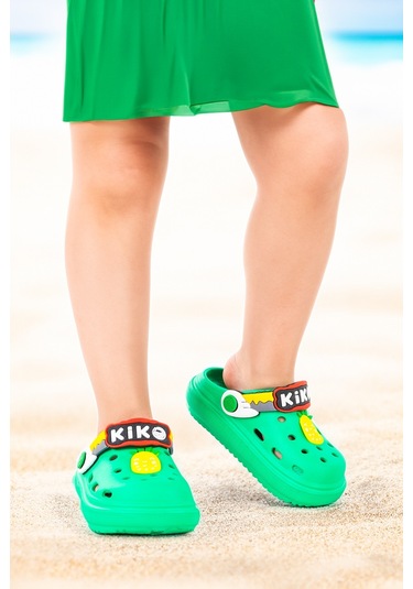 Kiko Kids Twg 755-1 Plaj Havuz Eva Kız Çocuk Terlik Yeşil
