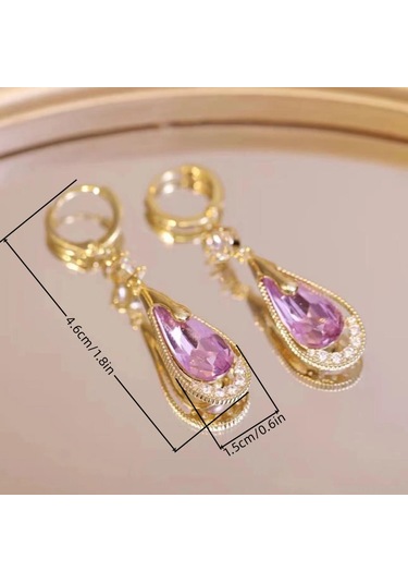 Skycity İnci Pırlantalar İle Süslenmiş, Gündüz Ve Gece Kombinasyonlarına Uygun Zarif Küpe. Gold