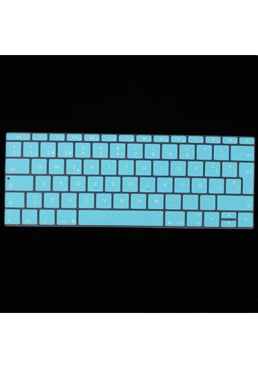Homyl 12 Inç Macbook Için İspanyolca Fonetik Klavye Beyaz-mavi