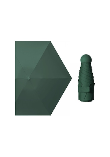 Mini Şemsiye - 6 Kaburga Cep Şemsiyesi, 210t Kumaş, Alüminyum Alaşımlı Şemsiye Çerçevesi - Güneş Koruması/açık Hava Anti-uv Katlanır Şemsiye - Altın Saplı Diğer