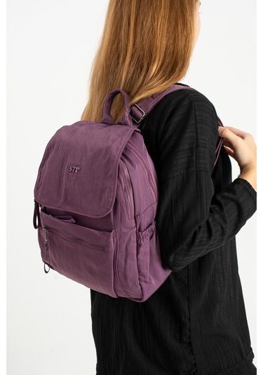 Yumuşak Dokulu Ultra Hafif, Esnek Ve Su Geçirmez Polyamid Kumaş Sırt Çantası Mor Model: 571-13-14b Mor
