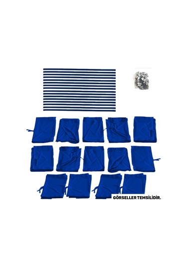 Pandami Ford Transit Uzun Şase T16 5.nesil 2000-2006 Uyumlu Mavi Raylı Oto Perde Takımı