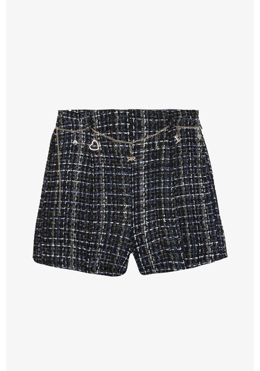 Quzu Zincir Detaylı Lacivert Kadın Şort Srt01160 Lacivert