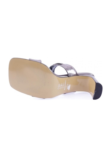 Dgn 1043-23y Kadin Kristal Taşli Bantli Topuklu Terlik 1043-2271-R13773 Platin