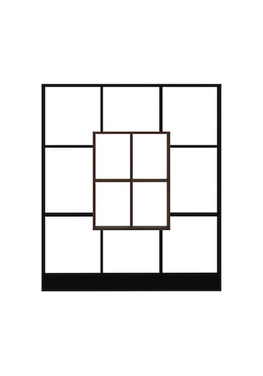 Mars Kitaplık - Siyah / Ceviz