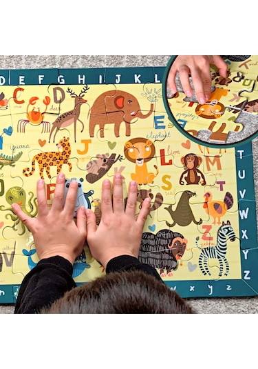 Doerkids Baby Puzzle Hayvanlar İngilizce Alfabe Eğitici Puzzle
