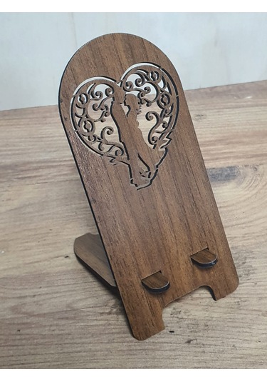 2 Adet Ahşap Sevgililer Günü Telefon Tutucu Masaüstü Telefon Stan