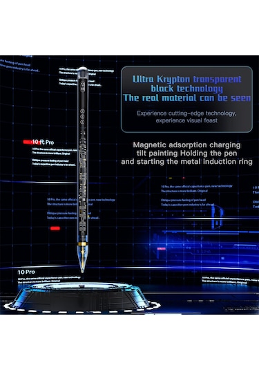Yaozixa Transparan Uv Manyetik Şarjlı Kapasitif Kalem - Dokunmatik, 8 Saat Kullanim Süresi, İpad Uyumlu 2018 Ve Üstü
