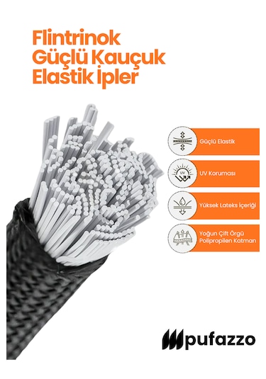 Pufazzo Kancalı Bagaj Lastiği 3 Adet - Bagaj Gergi Lastiği Turuncu 90cm 3 Adet