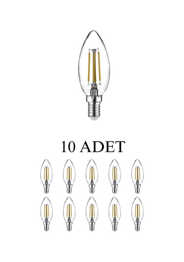 Horoz 001-013-0004 Filament Led Ampul 4w E14 Duy Beyaz Işık - 10 Lu Paket