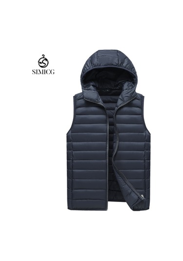 Erkek Pamuklu Yelek, Dış Giyim, Erkek Sonbahar Ve Kış Yeleği, Kolsuz Pamuklu Ceket. Lacivert